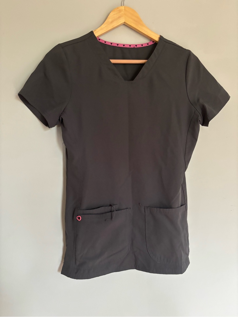 Dark Gray Short Sleeve Scrub Top Size Extra Small XS